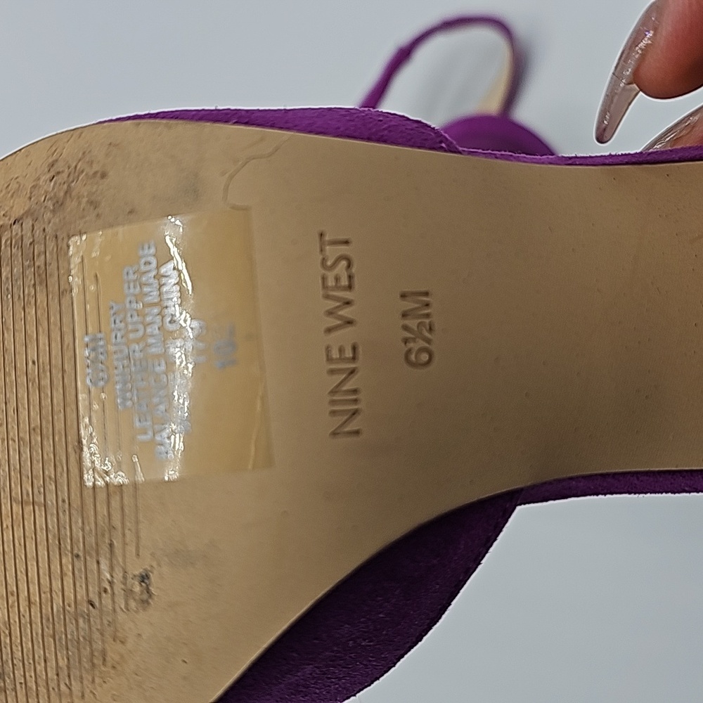 Nine West Fuchsia Pointed Slingback Heels - Picture 5 of 6